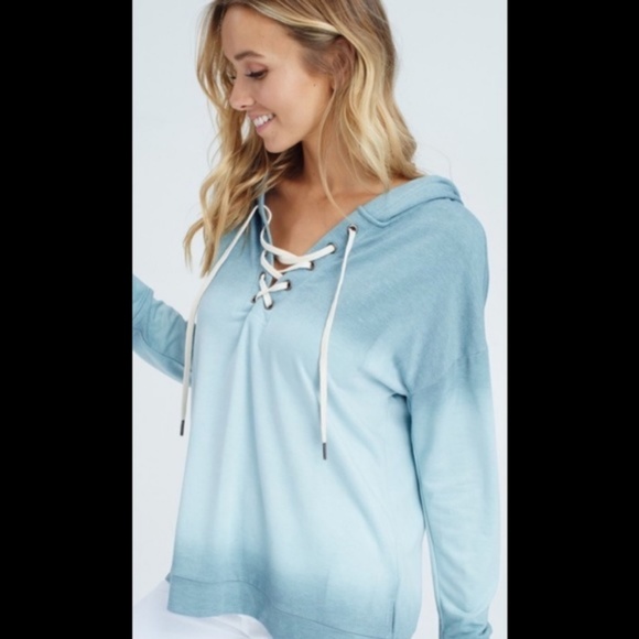 Tie Dyed Laced Up Hoodie - Picture 5 of 7